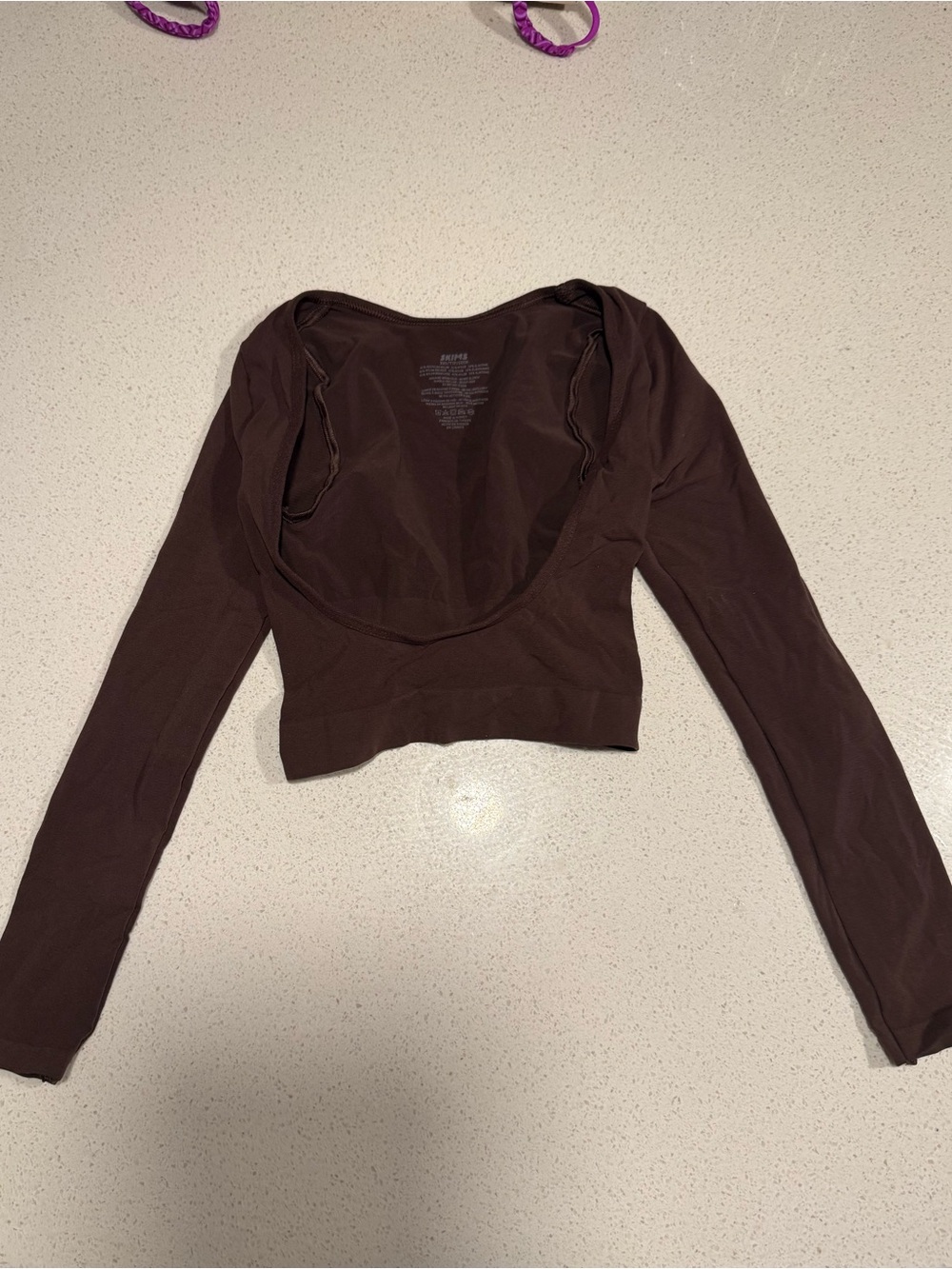 NWOT Skims Open Bust Arm Smoother Compression Cocoa XXS